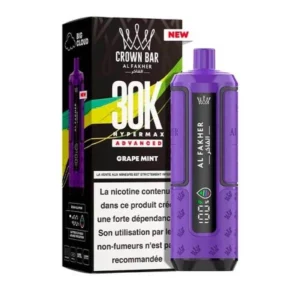 Grape Mint puff hyper max advanced crown bar 30k al fakher