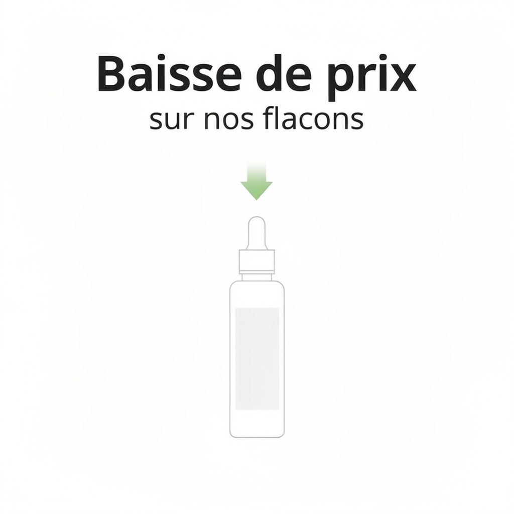 symbole baisse prix flacon e-liquide