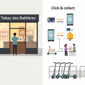 Client retirant sa commande en click & collect au Tabac des Battières